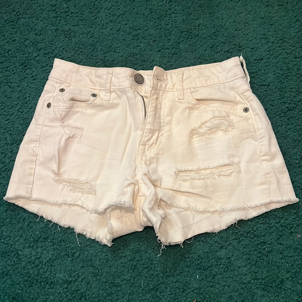 White booty shorts